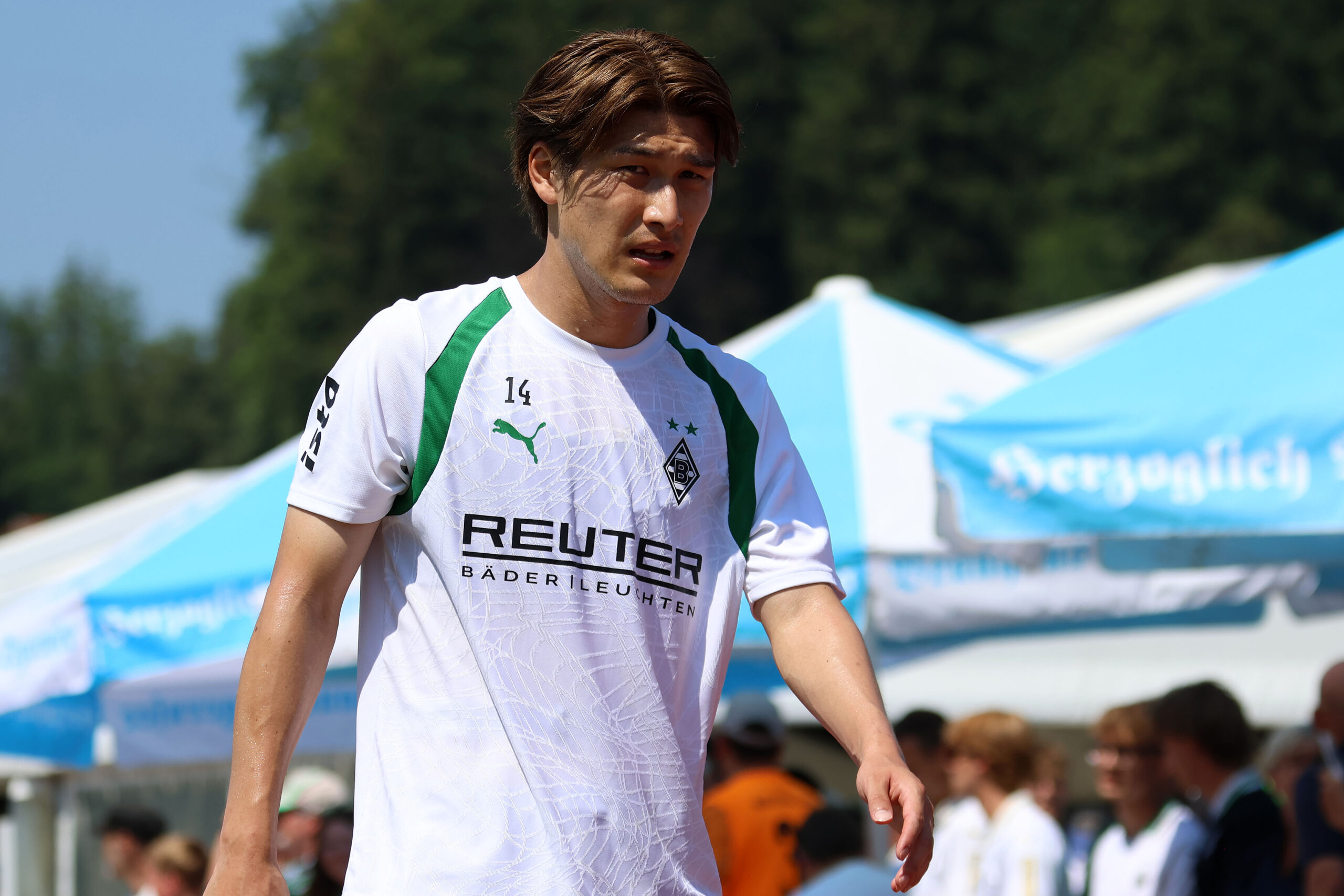 Daiki Hashioka nach dem Training im Trainingslager am Tegernsee mit Borussia Mönchengladbach